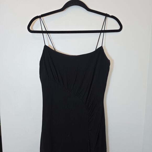 Maria Bianca Nero Black Bodycon Dress Sz L Sleeveless Ruched Party Cocktail Y2K - Picture 4 of 9